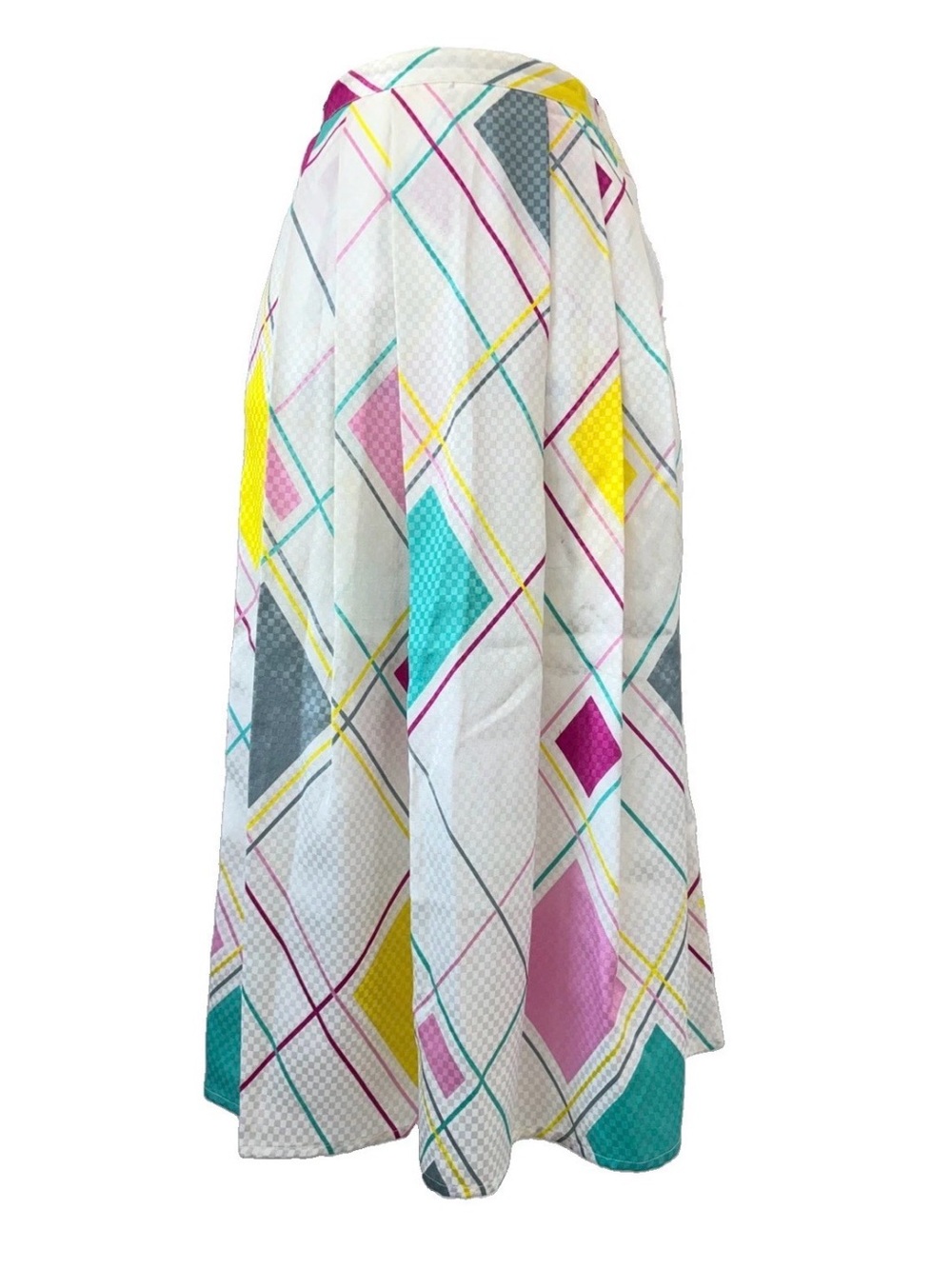 1980s Pop Art Italian Memphis New Wave geometric checker graphic print skirt XS